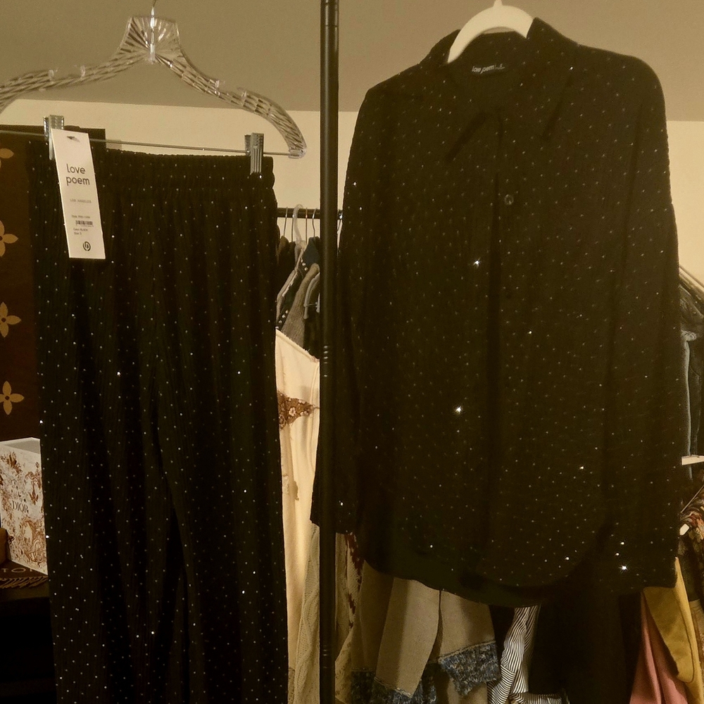 Elegant Black Sparkle Pantsuit
